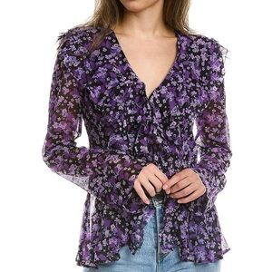 Free People Nina Floral Sheer Blouse